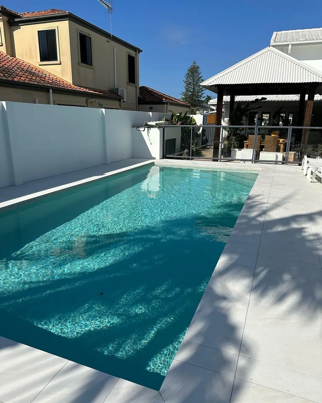 After: finished pool with white surrounds