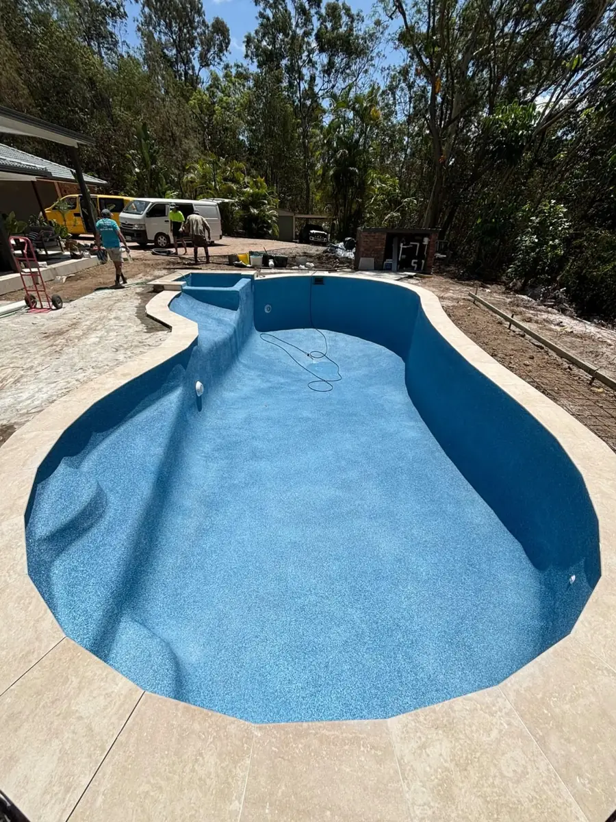 Finished 100% glass pool at Tallai