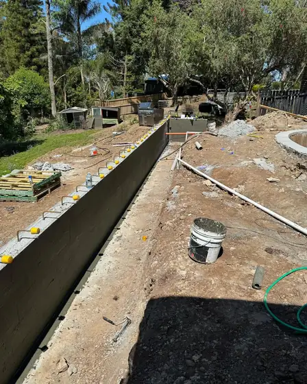 Retaining wall waterproofing complete